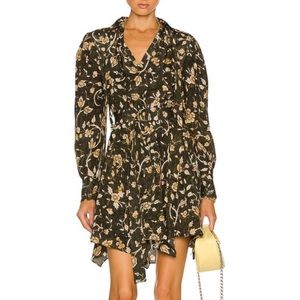 Ulla Johnson Green Long Sleeve Floral Dress